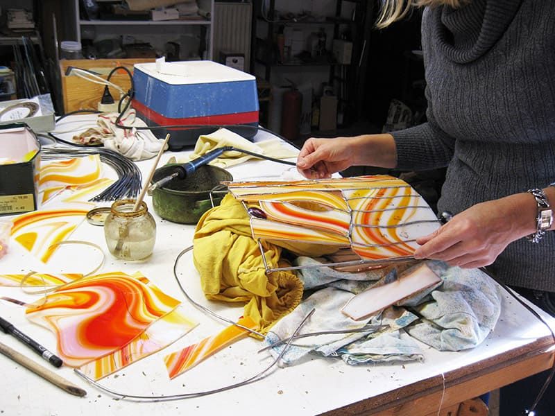 Tiffany-Lampe selber machen im Tiffanykurs Niederösterreich
