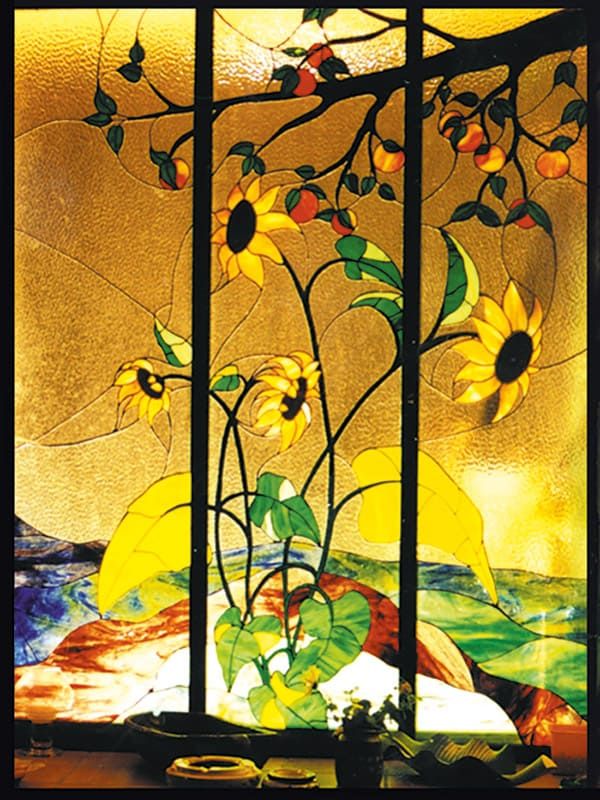 Tiffany Fensterglas Sonnenblumen Motiv