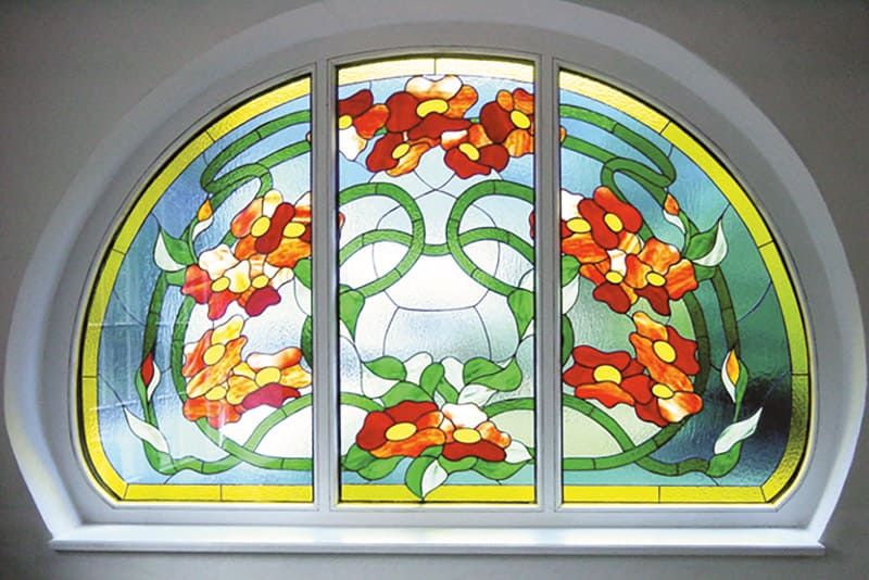 Blumenfenster innen Verglasung
