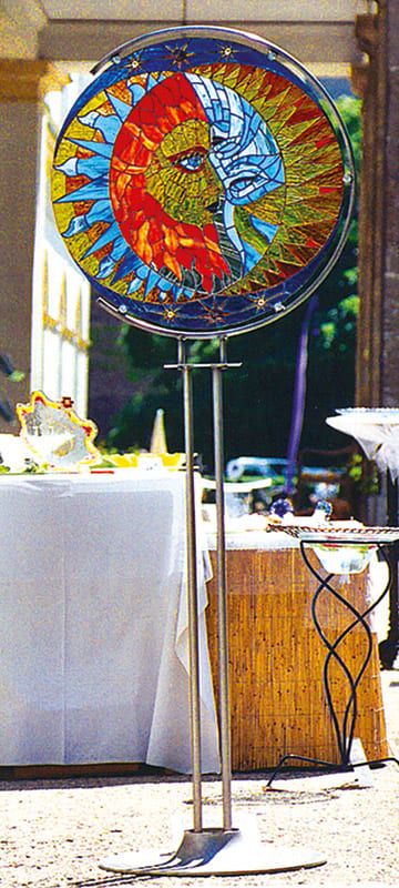 Sonne und Mond mit Tiffany Glaskunst von der Kunstglaserei Claudia Kroker
