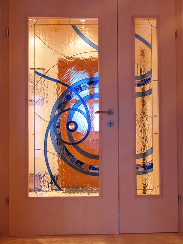 Tiffany Kunstverglasung für eine Vorraumtür Design Claudia Kroker